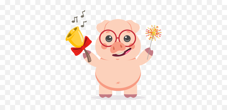 Piggy New Yearu0027s Eve Stickers By Gazi Ahmed - Happy Emoji,New Year's Eve Emoji