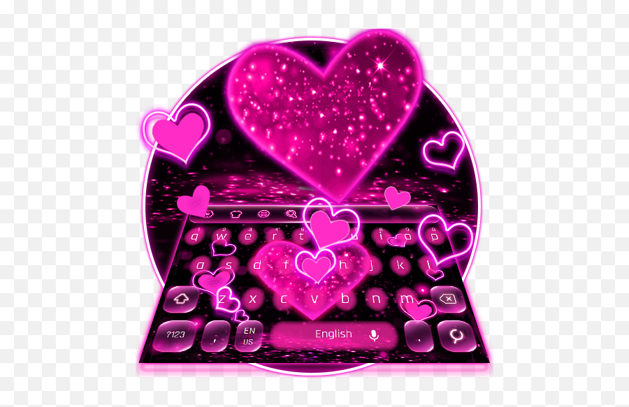 Sparkling Neon Pink Heart Keyboard 10001002 Apk Download - Girly Emoji,Sparkling Heart Keyboard Emojis