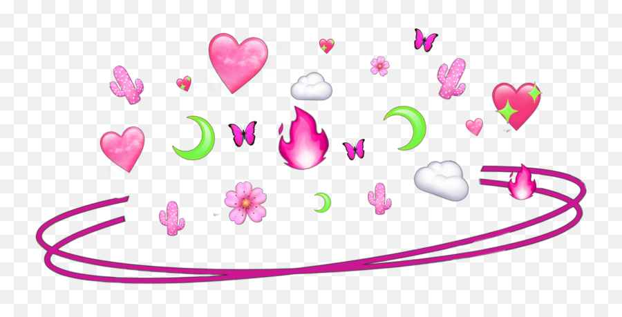 Pink Ring Halo Crown Emoji Pink Sticker - Png Emoji Ring Crown,Crown, Ring, Heart Emojis