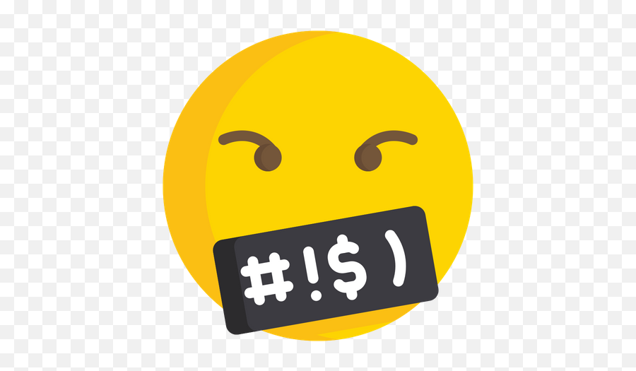 Face With Symbols On Mouth Emoji Icon Of Flat Style - Face On Windows 10,Open Mouth Emoji
