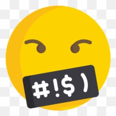 Face With Symbols On Mouth Emoji Icon Of Flat Style - Face On Windows 10,Open Mouth Emoji