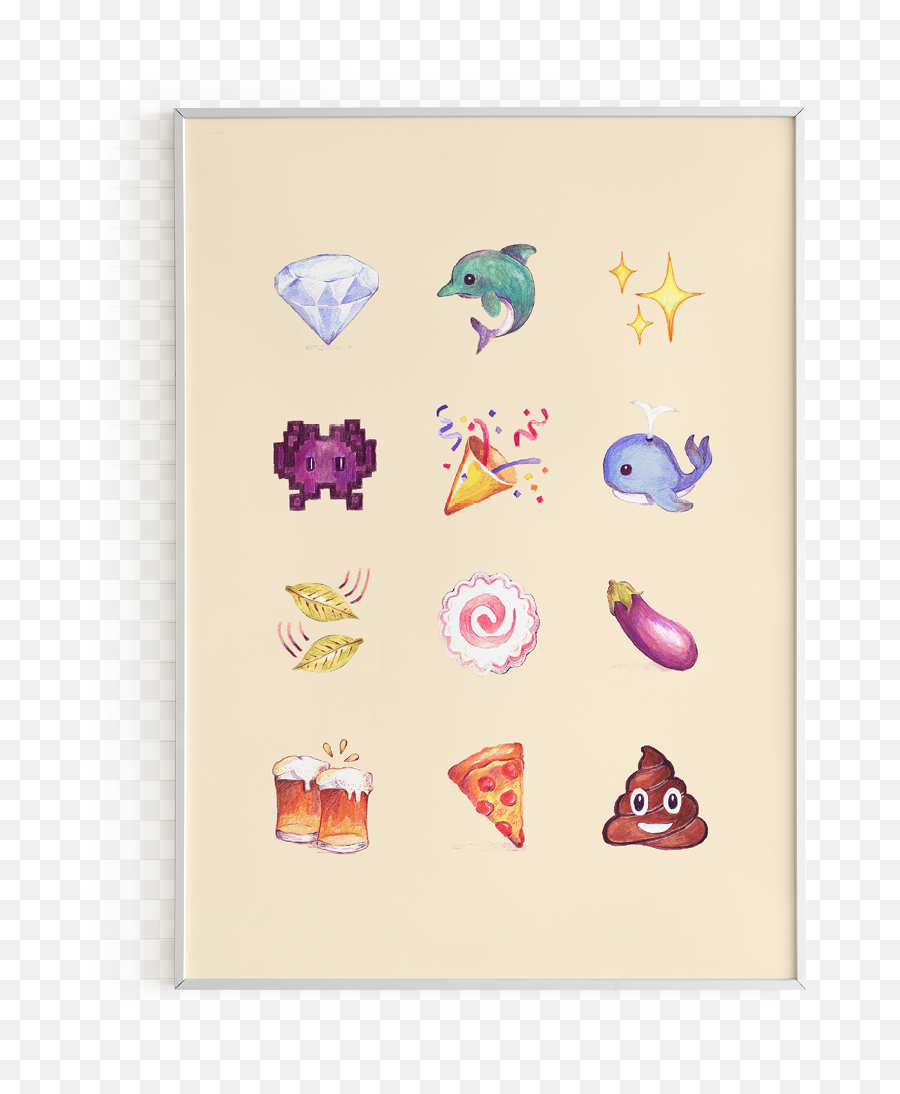 Amy Blue Illustration - Picture Frame Emoji,Cheer Up Emoticon Text