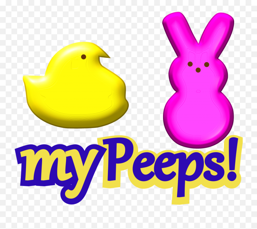 Designs My Peeps Marshmallow Chick Bunny A Mohn Thing Com - Peep Clip Art Emoji,Marshmallo Emoji