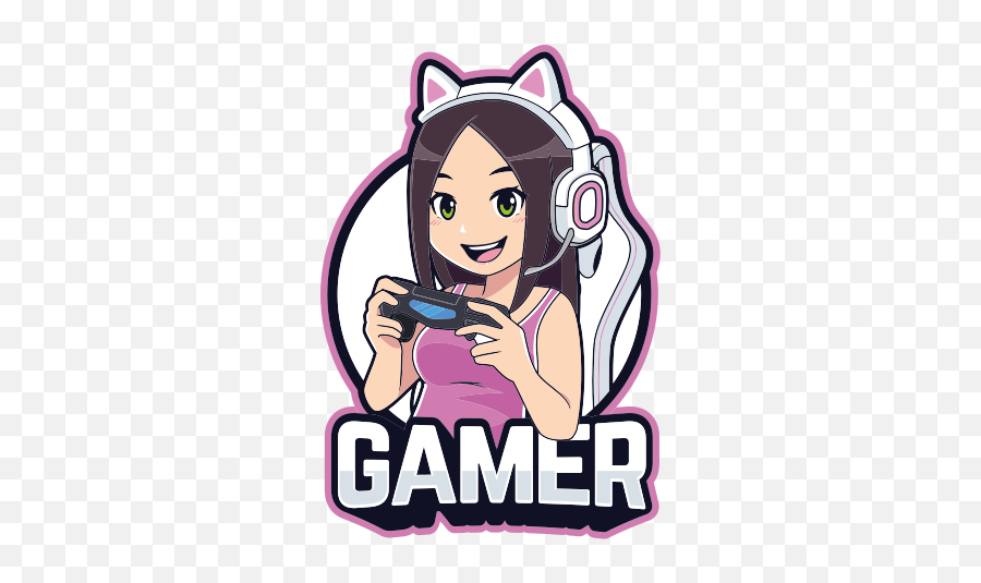 Gamer Anime Girl Illustration Sticker - Anime Girl Gamers Emoji,Gamer Girl Emoji