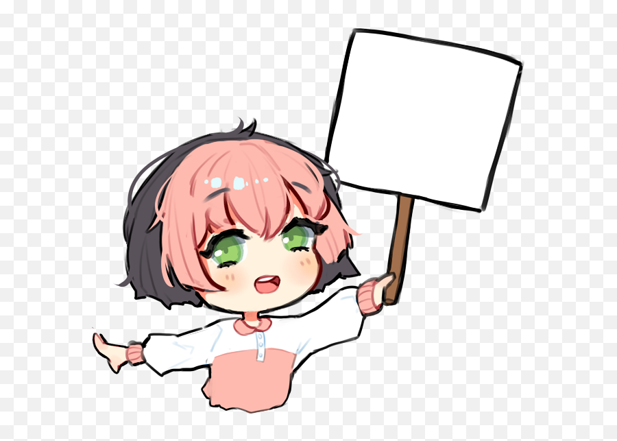 I Drew Pippi Holding A Sign So You Can Fill It With Whatever Emoji,Buble Wrap Emoji