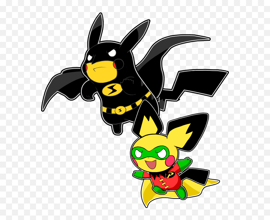 Poke - Man And Boy Pichu Robin Pichu Clipart Full Size Batman Pikachu And Robin Pichu Emoji,Latino Worker Emoticon