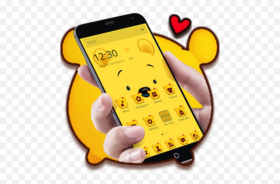 Download Cuteness Yellow Pooh Bear Theme On Pc U0026 Mac With - Iphone Emoji,Pooh Emoji