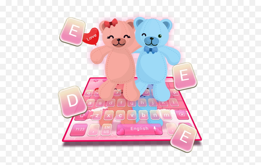 Cute Lovely Bear Couple Keyboard Theme - Girly Emoji,Bear Couple Emojis