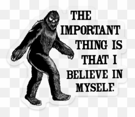 Sipsey Wilder - Bigfoot I Believe In Myself Sticker Emoji,Stealie Text Emoticon