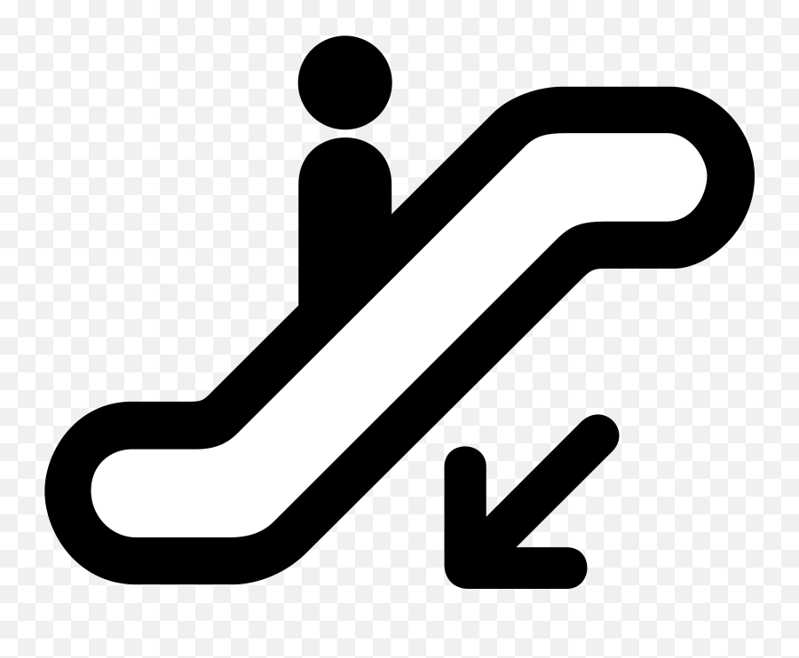 Download Hd Escalator Down - Down Clipart Black And White Escalator Down Png Emoji,Black Thumbs Down Emoji