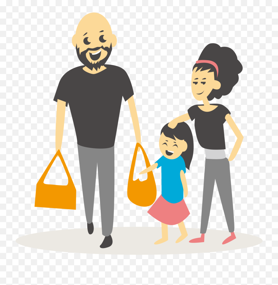Download Family Shopping Illustration - Shopping Sharing Emoji,Shopping Emoji Png