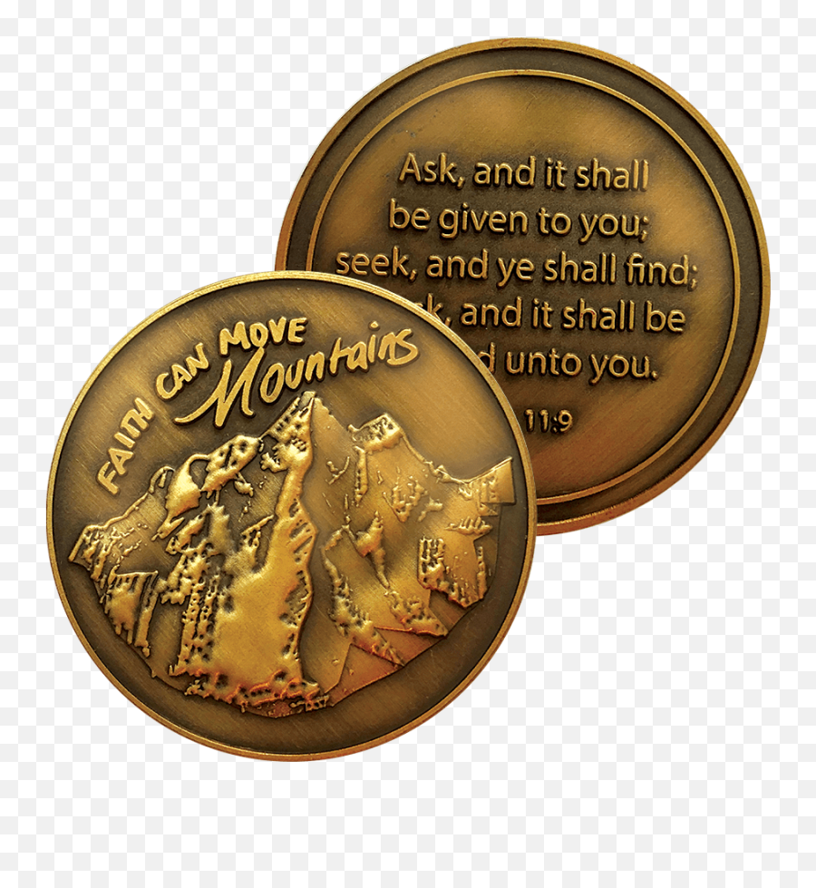 Hobbies Believe In Me Antique Gold Plated Challenge Coin He - Faith Can Move Mountains Challenge Coin Emoji,God Cares About You Emoji