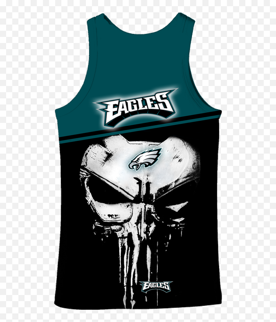 Philadelphia Eagles Punisher Skull New Full All Over Print - Harley T Shirts With Scall Emoji,What The Emojis Fangles And Demons