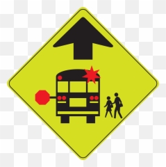 School Bus Stop Ahead Sign Clipart - Full Size Clipart School Bus Stop Ahead Sign Emoji,Awp Emoji