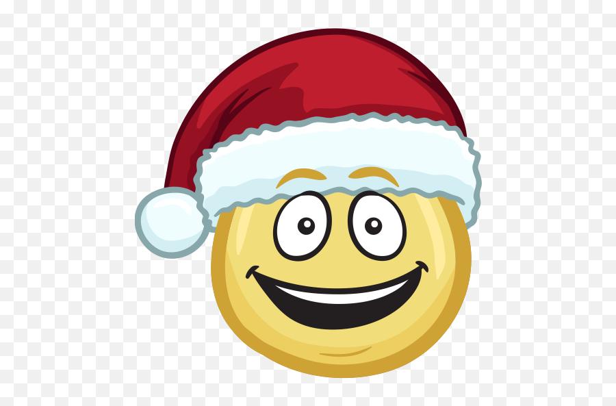 Merry Christmas Emojis - Cool Emoji With Santa Hat,Merry Christmas Emoticon
