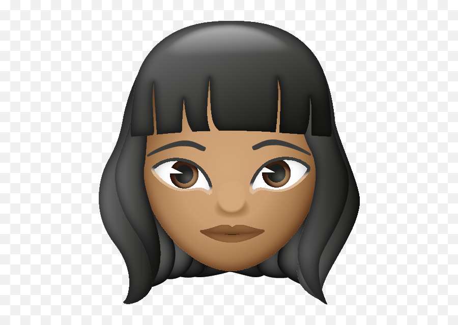 Black Hair Girl Emoji - Emoji Lady With Bang,Glasses With Blonde Hair Emojis
