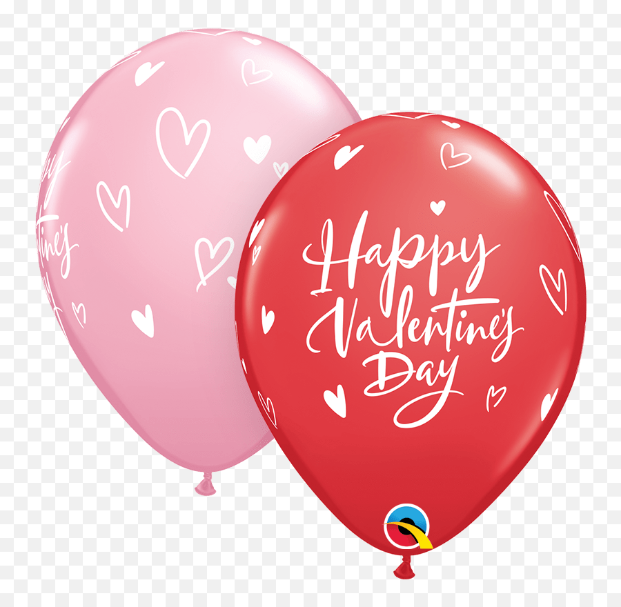 Happy Valentineu0027s Day Casual Script 11u2033 Latex Balloons 50 Count Emoji,Valentine Word Format Emoji