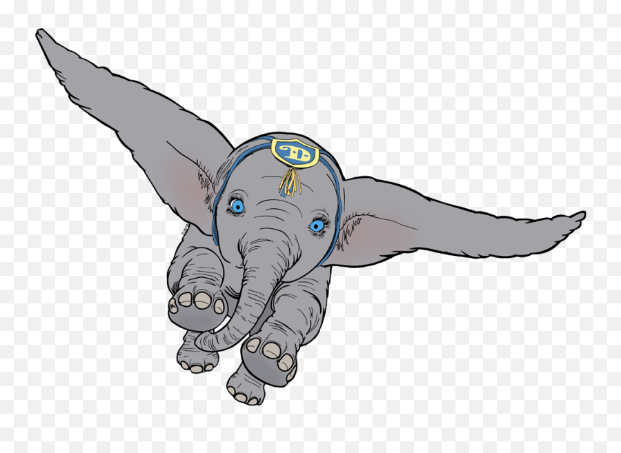 Clip Art Of Dumbo Flying From Disneyu0027s Live - Action Movie Dumbo Live Action Drawing Emoji,Emoji Movie Trailer Song