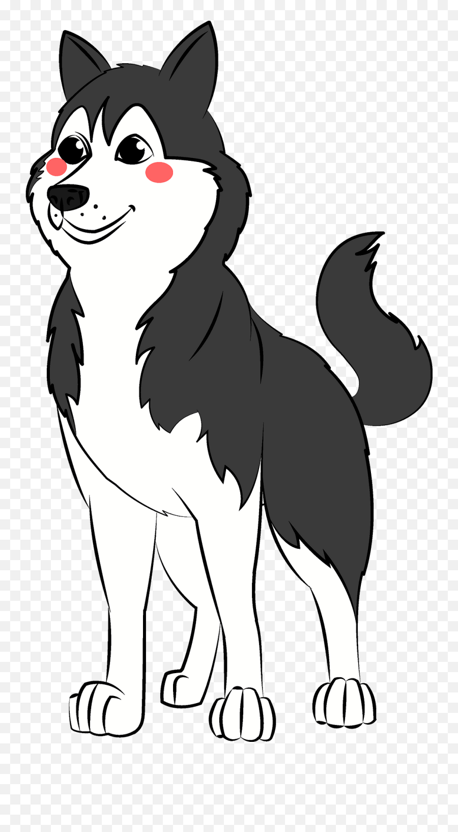 Husky Clipart - Cute Husky Clipart Black And White Emoji,Husky Emoji