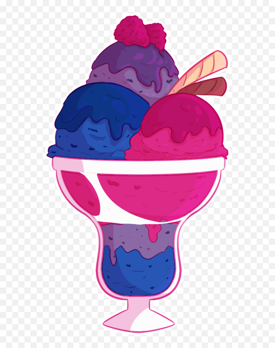 Icecream Sundae Lgbt Bisexual Pride Lovewins - Gelato Girly Emoji,Bisexual Pride Emoji
