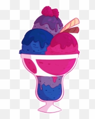 Icecream Sundae Lgbt Bisexual Pride Lovewins - Gelato Girly Emoji,Bisexual Pride Emoji
