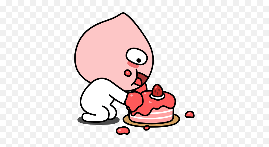 Eat Cake Cartoon Gif Emoji,Kakao Neo Emoticons