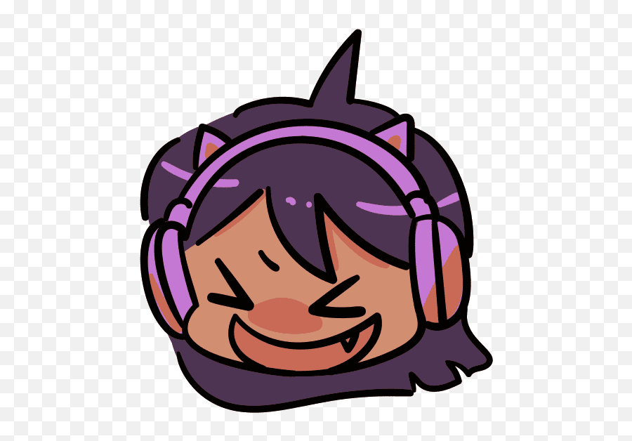 Gamer Girl In Headphones Laughing Emote Emoji,Gamer Girl Emoji