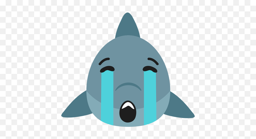 Shark Muzzle Sad Flat Sticker - Tubarao Triste Emoji,Emotion Llorando