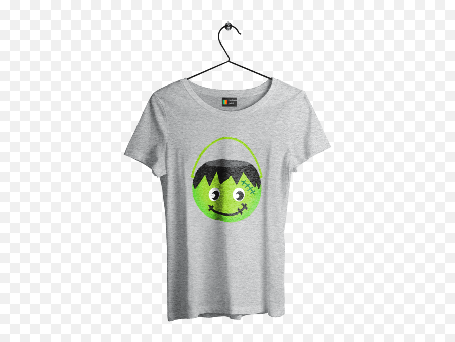 Collection Holidays - Halloween Customprintmarket Glittering Printed T Shirt Emoji,Grey Cat Emoticon