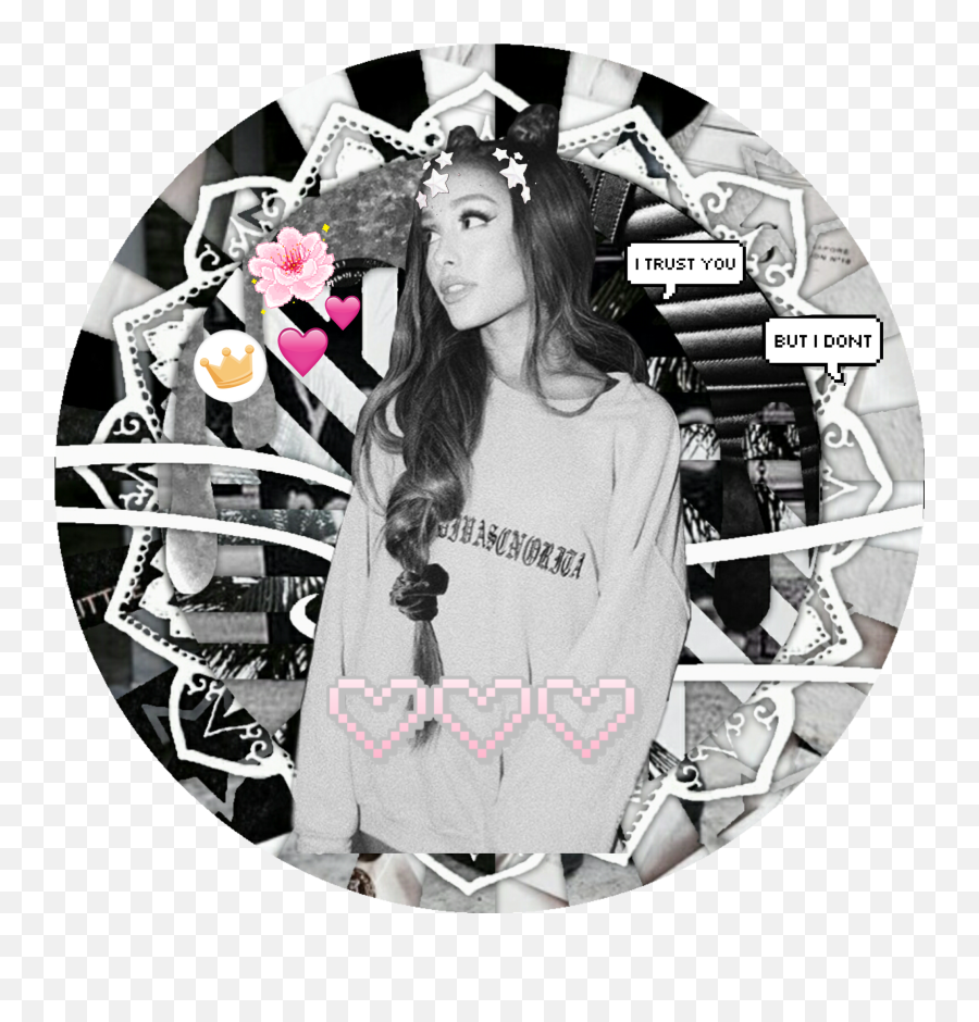 Arianagrande Blackandwhite Pixel Sticker By Moon - For Women Emoji,Black Queen Emoji