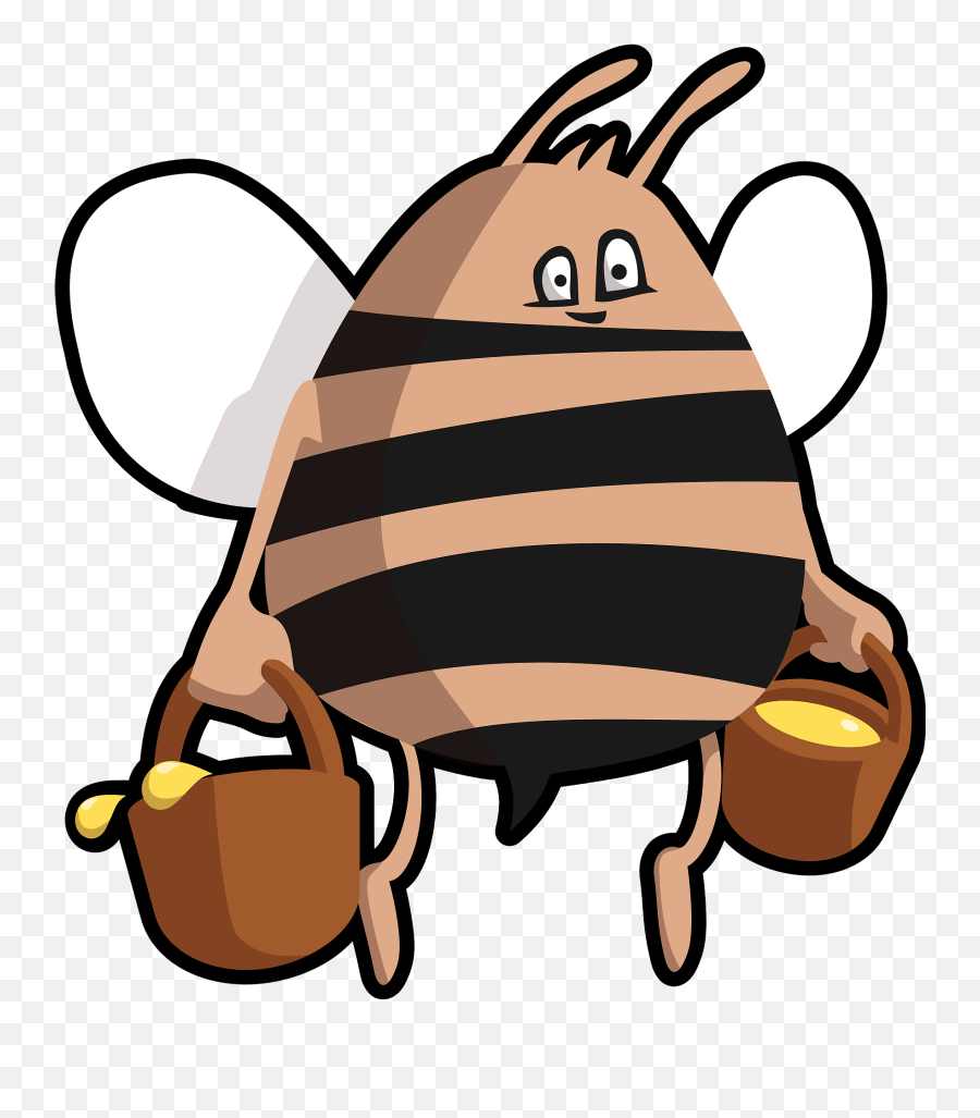 Fat Bee With Honey Pots Clipart Free Download Transparent - Quadratics Clue Project Emoji,Bee Swarm Bee Emojis