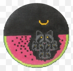 Charley Harper Needlepoint Ornament Watermelon Moon Emoji,Free Emoji Ornaments