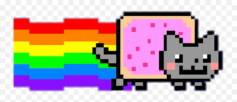 Kawaii Nyancat Rainbow Poptart Sticker - Nyan Cat Emoji,Nyan Cat Text Emoji