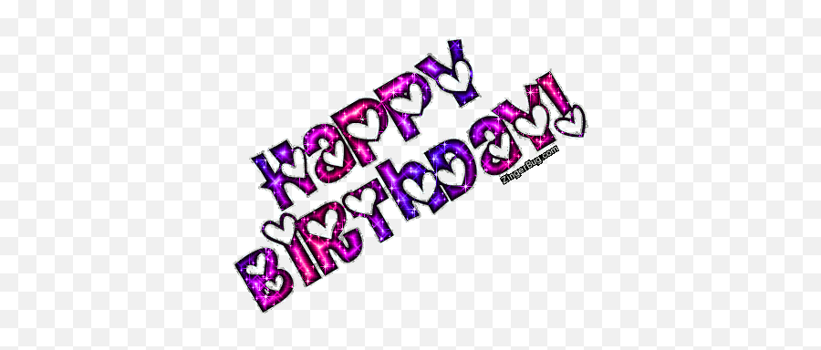 Happy Birthday Pink Purple Glitter - Glitter Happy Birthday Gif Png Emoji,Happy Birthday Emoji Message Copy Paste