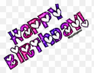 Happy Birthday Pink Purple Glitter - Glitter Happy Birthday Gif Png Emoji,Happy Birthday Emoji Message Copy Paste