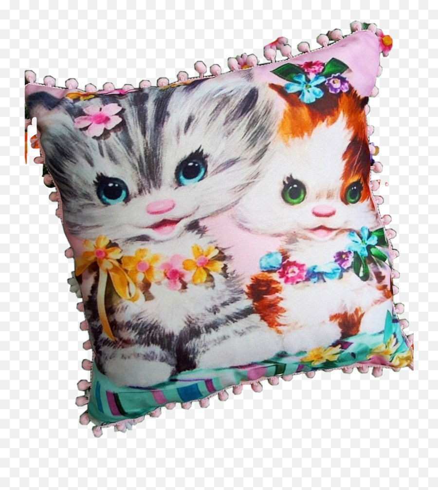Pillow Cats Kittens Pink Sticker - Soft Emoji,Bird Emoji Pillow