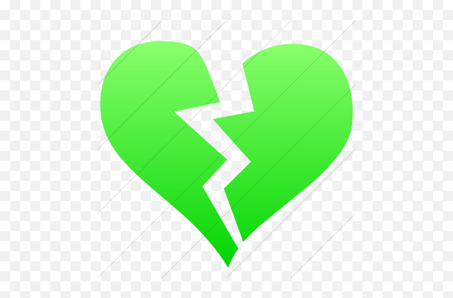 Iconsetc Simple Ios Neon Green Gradient Classica Broken - Black Simple Broken Heart Emoji,Broken Heart Emoticons For Facebook