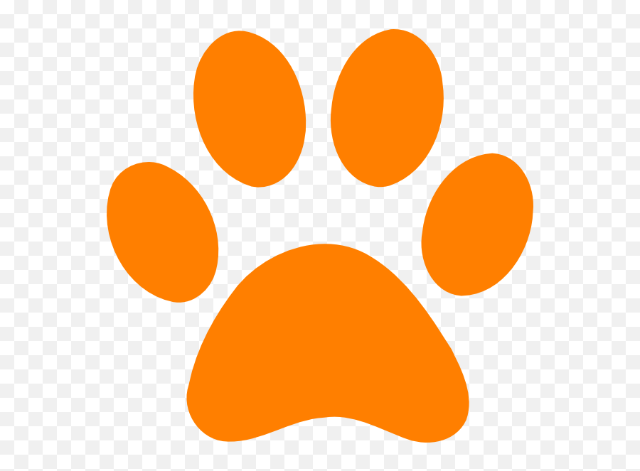 Orange Paw Print - No Back Clip Art At Clkercom Vector Red Paw Print Clip Art Emoji,Lion Emoji
