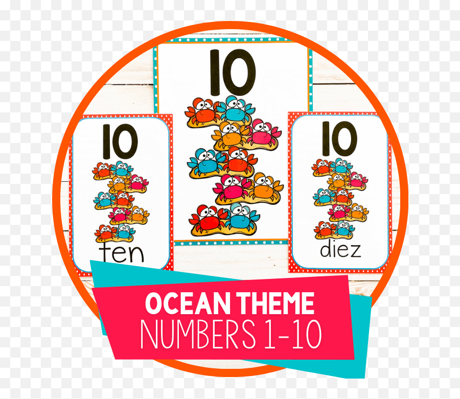 Summer Theme Printable Number Posters For Preschool - Language Emoji,Emotions Poster 6 By 4