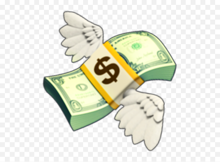Sticker money. Деньги с крыльями. Деньги с крылышками. Доллар с крылышками. Деньги иллюстрация.