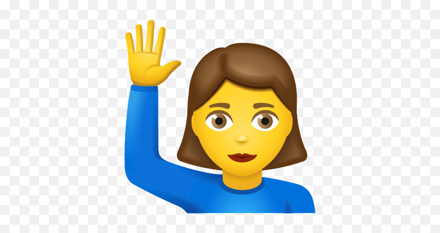 Woman Raising Hand Icon - Family Woman Woman Boy And Boy Emoji,Apple Emojis Girl With Hand