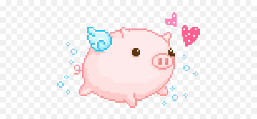 Top Pink Piggy Stickers For Android U0026 Ios Gfycat - Pastel Pixel Gif Transparent Emoji,Wings Emoji