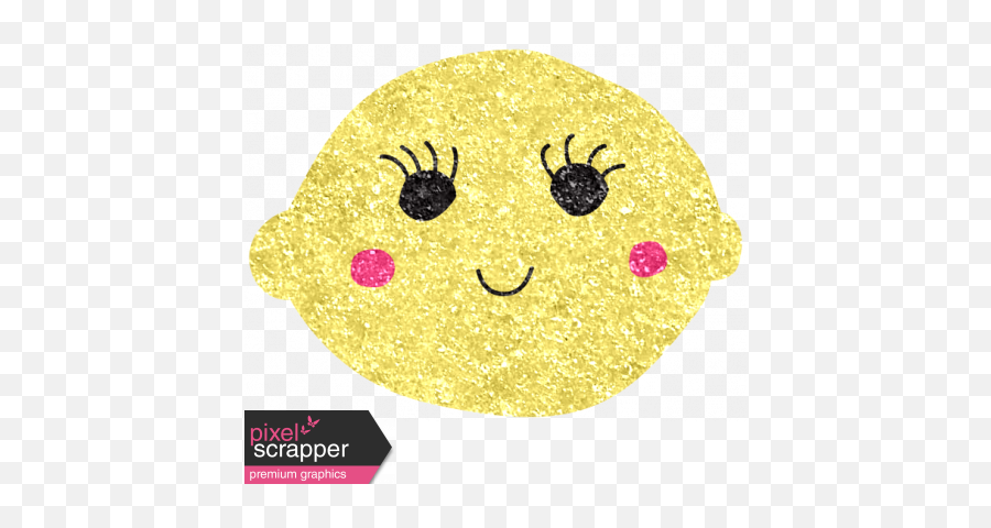 Cute Fruits Glitter Lemon Graphic - Outline Of Cute Apple Emoji,Glitter Cute Emojis