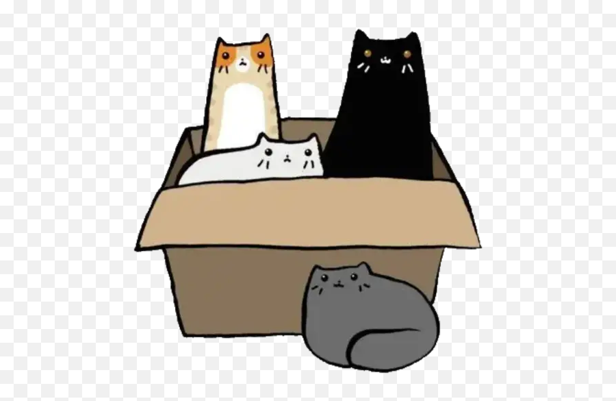 The Most Edited Caticatura Picsart - Cats In A Box Sticker Emoji,Grey Cat Emoticon