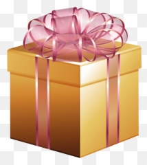 Abstract Large Gold Gift Box Pink Bow Png - Image Vector Gold Gift Transparent Background Emoji,October Ribbon Emoji
