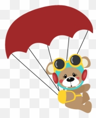 Cute Bear Pilot With Parachute Cuttable Svg And Printable Emoji,Bear+hot Emoji