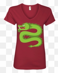 Dragon Emoji Ladies V,Dragon Emoji