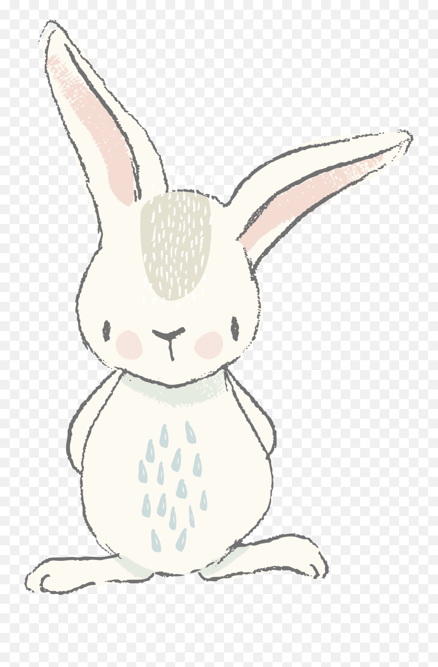 Download Easter Watercolor Rabbit White Painting Bunny - Watercolor Rabbit Png Emoji,Easter Bunny Emoticon Free