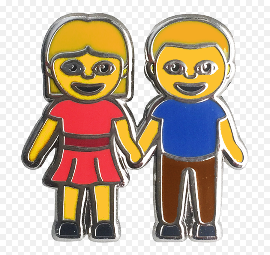 Couple Holding Hands Emoji Pin - Clip Art,Holding Hands Emoji