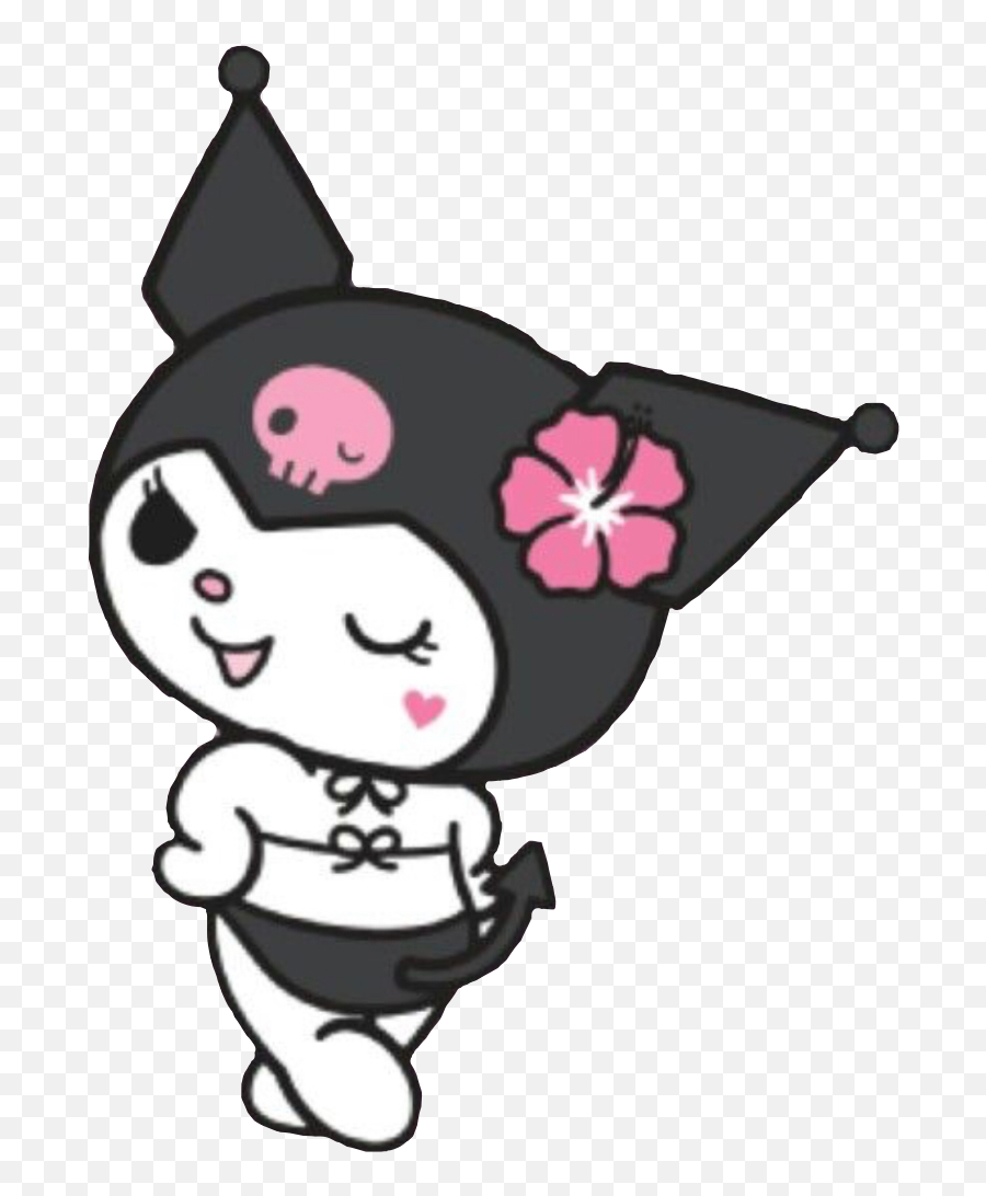 Kuromi Sanrio Kawaii Pink Black Sticker By Jasmine - Hello Kitty Kuromi Sexy Emoji,Cheeky Wink Emoji